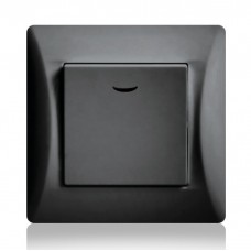 Διακόπτης ΑλεΡετούρ με Λυχνία Μαύρο 10A Lineme H-Series 50-00105-2